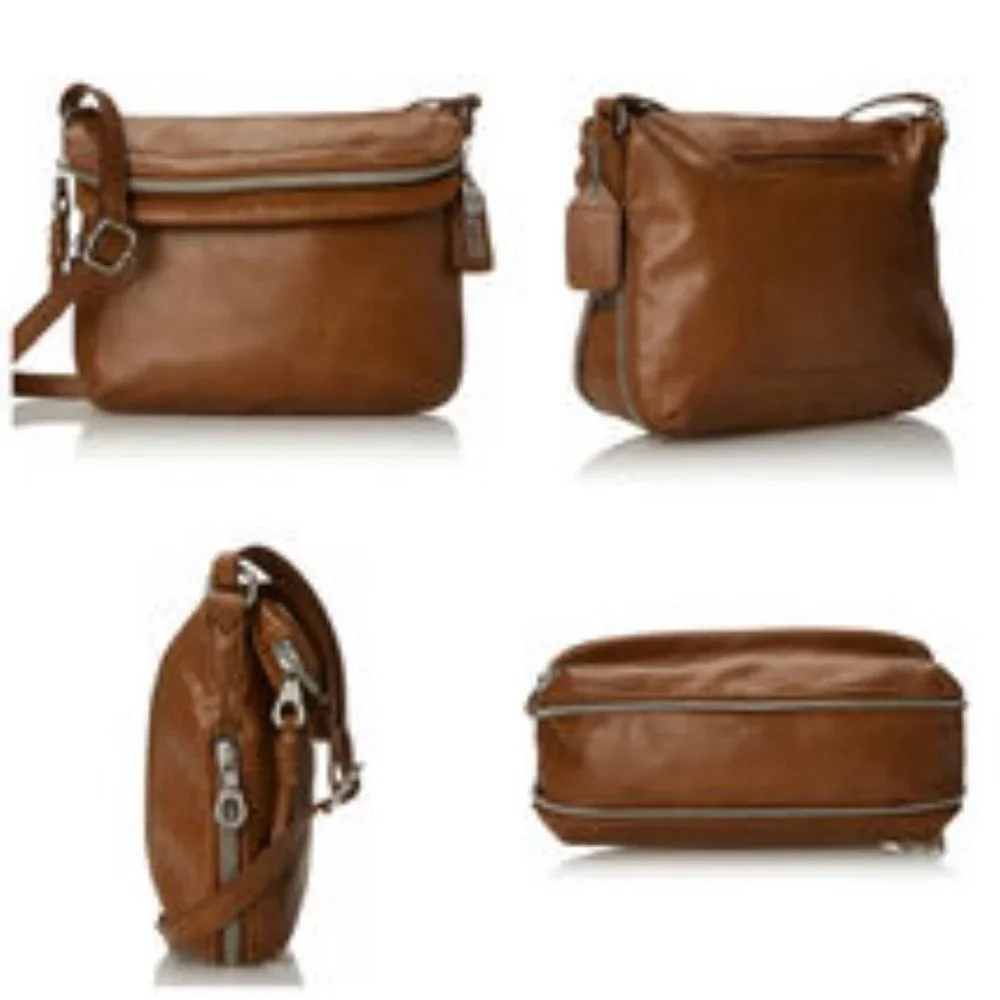 Relic Fossil Cross Body Expandable Messenger Bags Choose Cognac (Brown) or Black - Picture 5 of 8